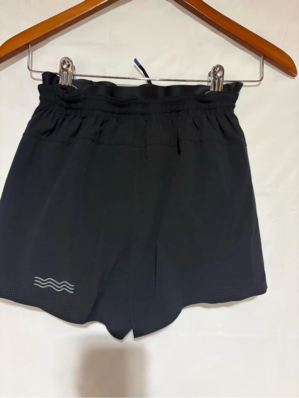 Janji Black Athletic Running Shorts with Blue Drawstring Tip